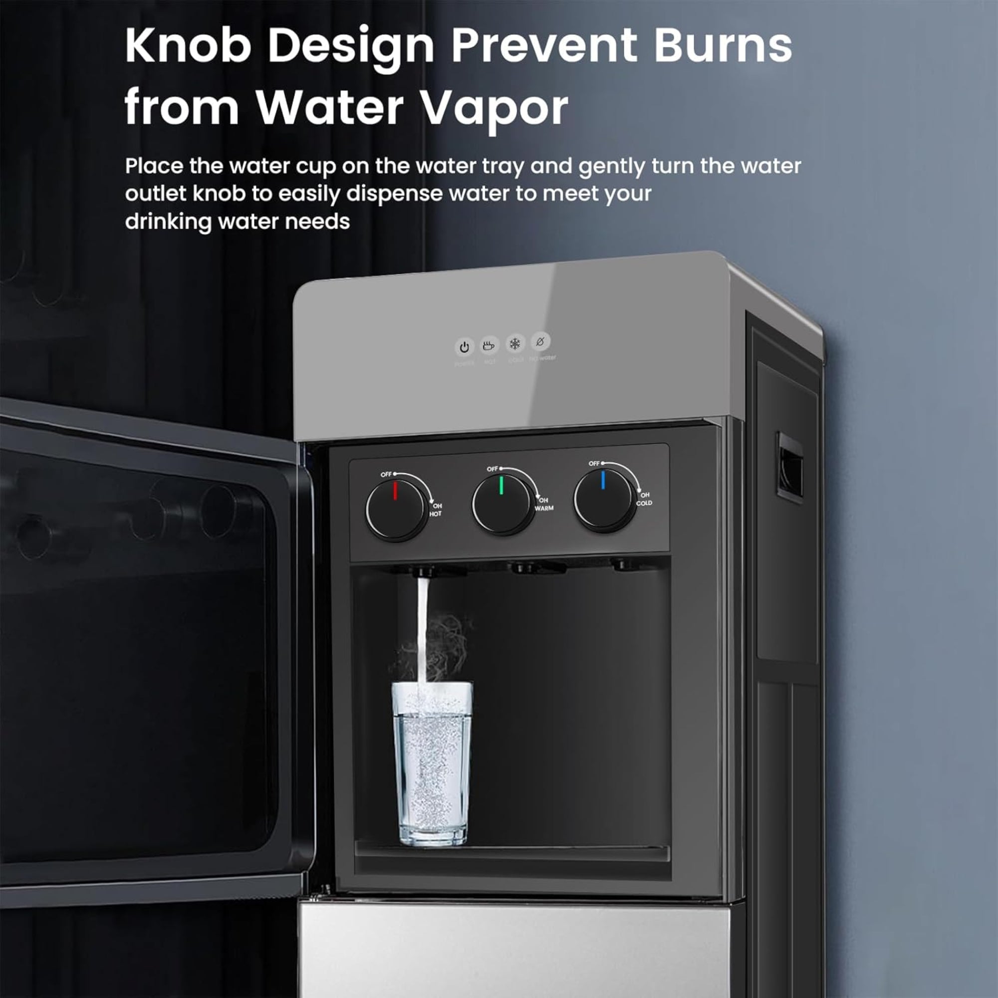 EURCRBU Bottom Loading Water Dispenser – Hot Cold Room Temperature Compressor Cooling Silver AFK-2088-3 (white/black)
