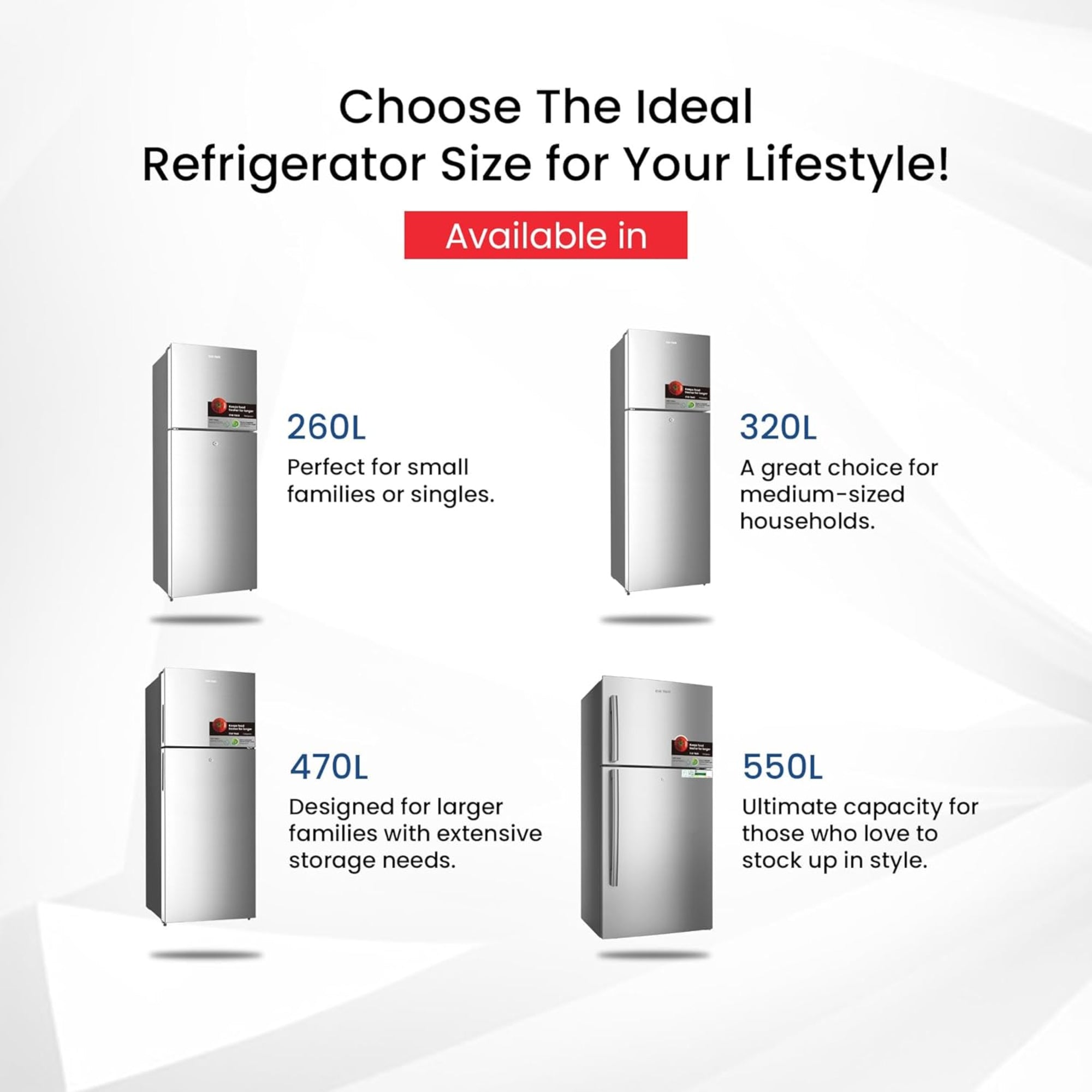 Star Track 320L No Frost Double Door Refrigerator with Electronic Control & LED Light ST-FRG320-NSKE (Silver)