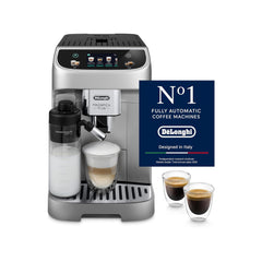 De'Longhi Magnifica Plus Fully Automatic Espresso Machine 24+ Hot & Iced Beverages LatteCrema Color Touch Display 13 Grinder Settings Twin Shot ECAM322.70.SB