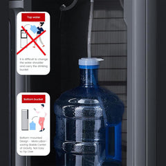 EURCRBU Bottom Loading Water Dispenser – Hot Cold Room Temperature Compressor Cooling Silver AFK-2088-3 (white/black)