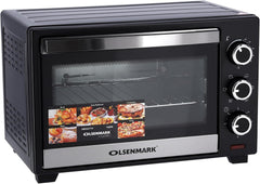 Olsenmark 24L Electric Oven with Rotisserie Function | 1600W Countertop Oven for Grilling, Toasting & Roasting | 6 Heating Stages, 60-Minute Timer with Bell | Stainless Steel Heating Elements, OMO2277