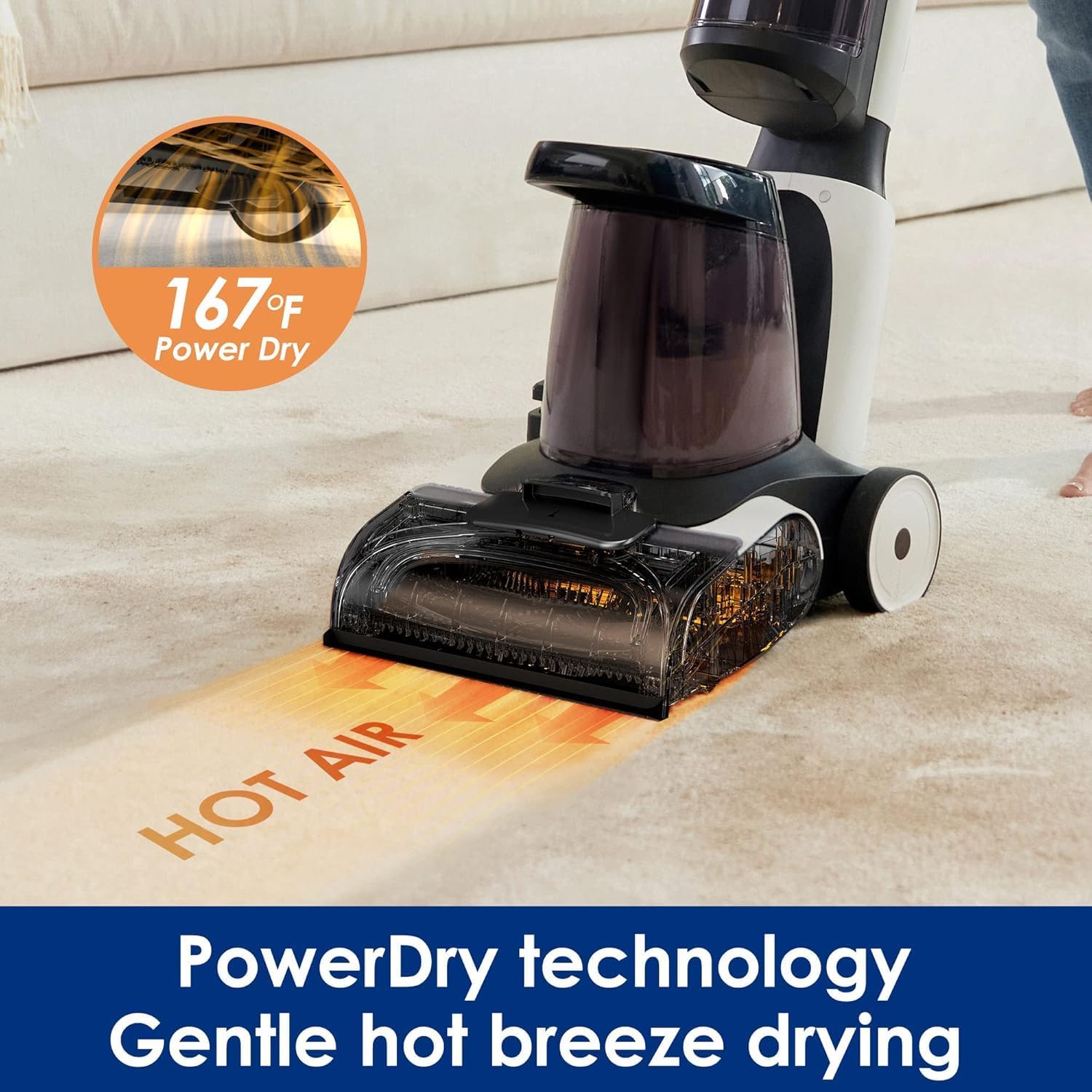 Tineco Carpet One Smart Carpet Cleaner, Upholstery Spot Cleaner, Carpet Shampooer Heated Wash, Power Dry, Voice Prompts & App Connectivity, Odor-Eliminating Cleaning Formula (GCC Version)