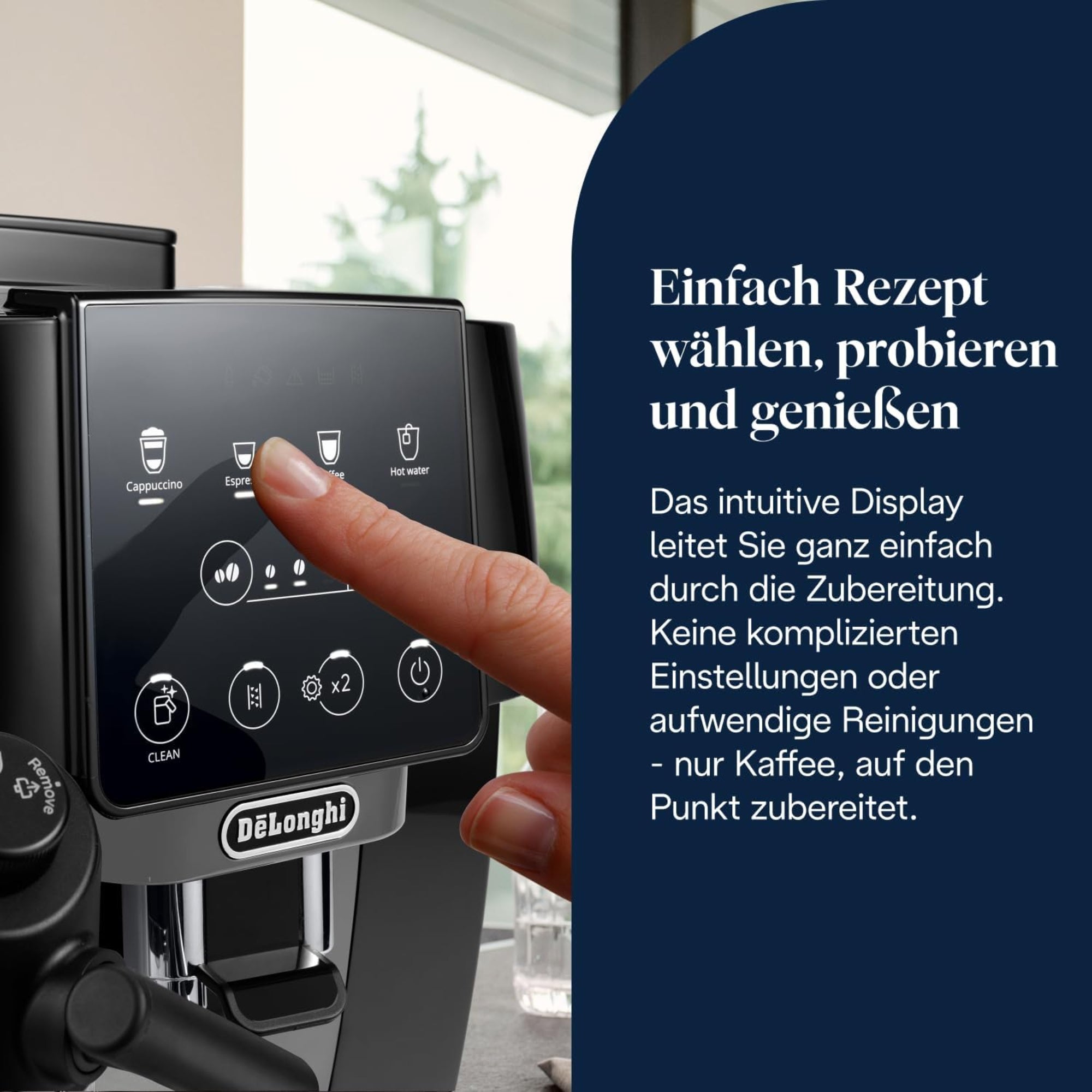 De'Longhi Magnifica Start Fully Automatic Espresso Machine  LatteCrema 13 Grinder Settings 8+ Hot & Iced Beverages ECAM222.60.BG