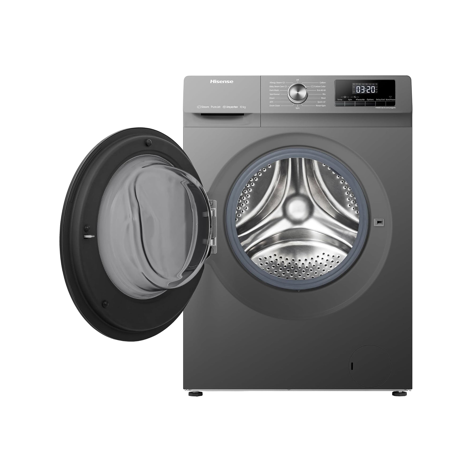 Hisense 10kg Front Load Washing Machine – Inverter Motor Steam Care Quick Wash WFQY1014EVJMT