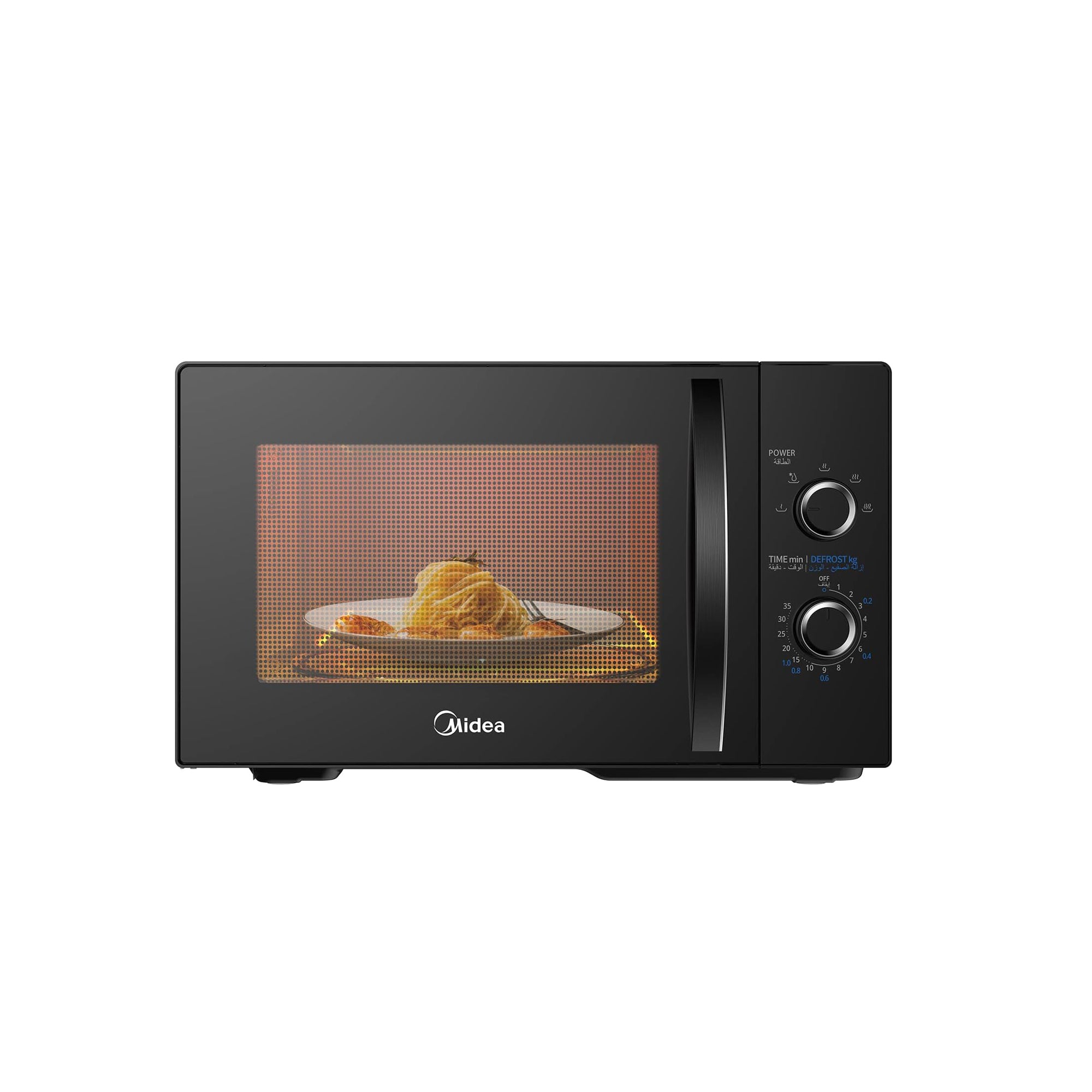 Midea 25 Liter Solo Microwave Oven – 800W 5 Power Levels Defrost Function Child Lock MM8P022KG-BK