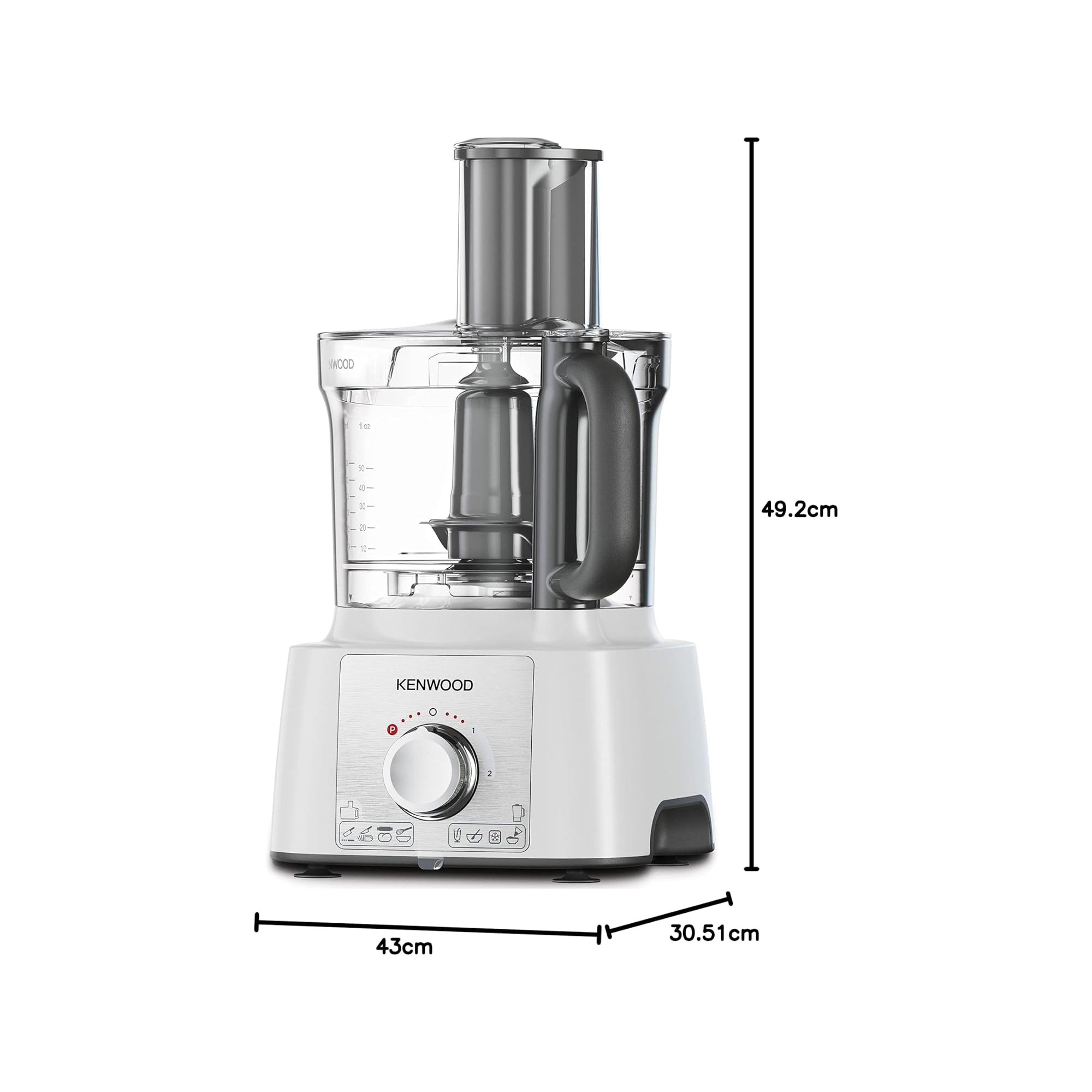 Kenwood MultiPro Express Food Processor 1000W 3L Bowl Blender Juicer Grinder 10 Attachments FDP65.750WH