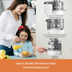 Panasonic 1000W Juicer with Full Metal spinner for Maximum Juice extraction; 2.0L Large capacity- MJ-CB100