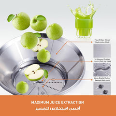 Panasonic 1000W Juicer with Full Metal spinner for Maximum Juice extraction; 2.0L Large capacity- MJ-CB100