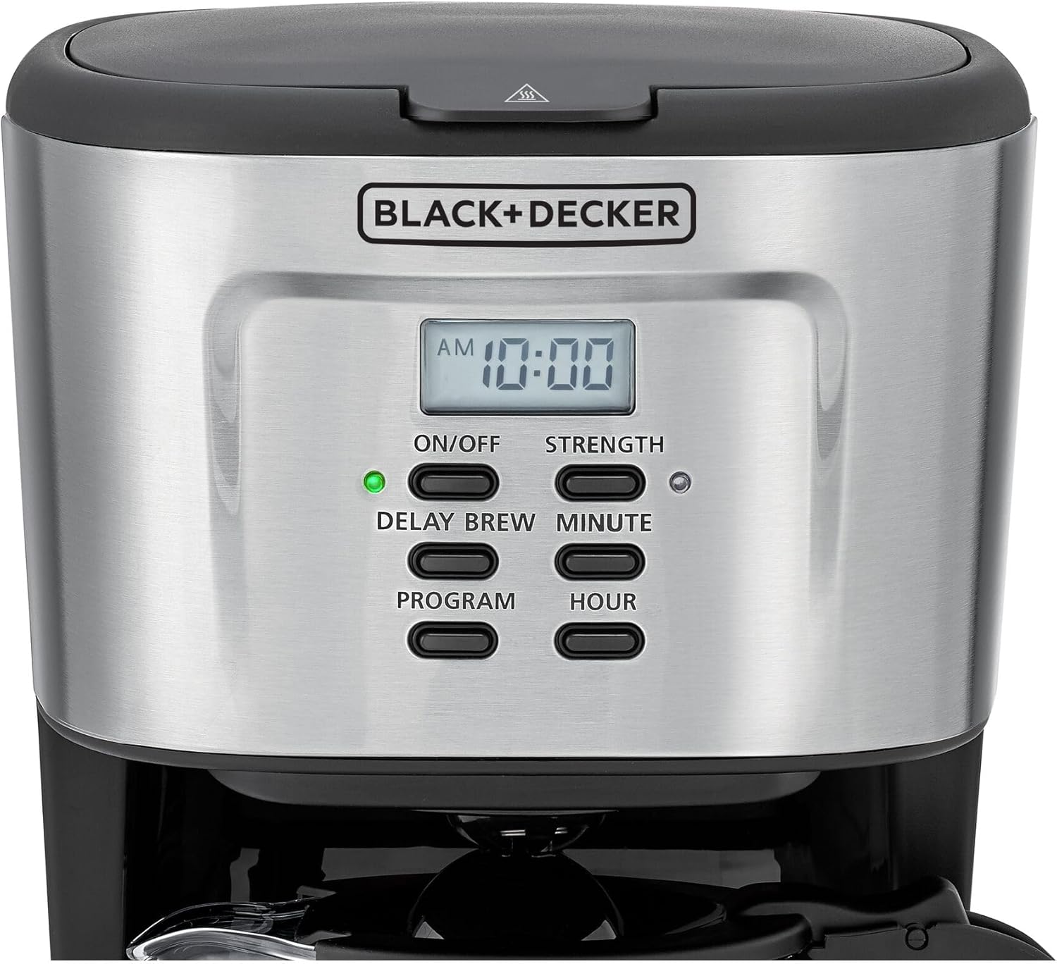 BLACK+DECKER 12-Cup Coffee Maker, 900W Programmable Drip Coffee Machine, 1.5L Glass Carafe, 24-Hour Timer, Keep Warm Function, LCD Display, Auto Shut-Off, Boil Dry Protection, Black - DCM85-B5