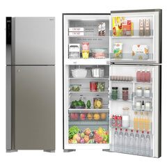 Hitachi Top mount Refrigerator 597 L Inverter Compressor R-V715PUK7K Silver