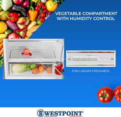 Westpoint 500 Liters Double Door Refrigerator,No-Frost, INVERTER COMPRESSOR, Vegetable Drawers, Fresh Zone Compartment, Twister for Ice Cubes, LOCK & KEY Silver WNN-5019EIV