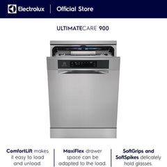 Electrolux 13 Place Settings Freestanding Dishwasher – 8 Programs Inverter Motor Satellite Clean ComfortLift ESC87300SX (Silver)
