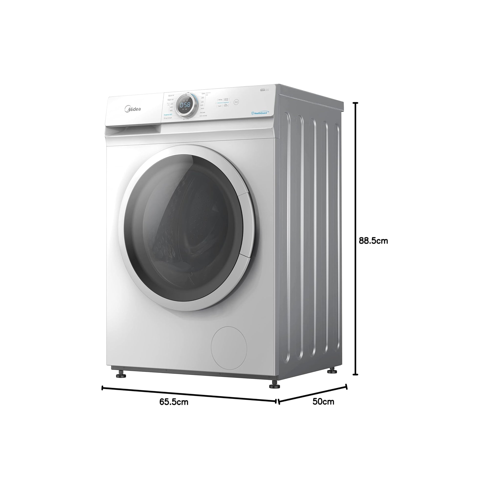 Midea Front Load Washing Machine 7 kg Lunar Dial 15 Wash Programs 1200 RPM & 90 Hygiene MF100W70W