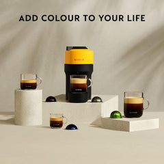 Nespresso Vertuo Pop Coffee Machine by Nespresso - Vibrant Mango Yellow Design, Automatic Capsule System, UAE Version