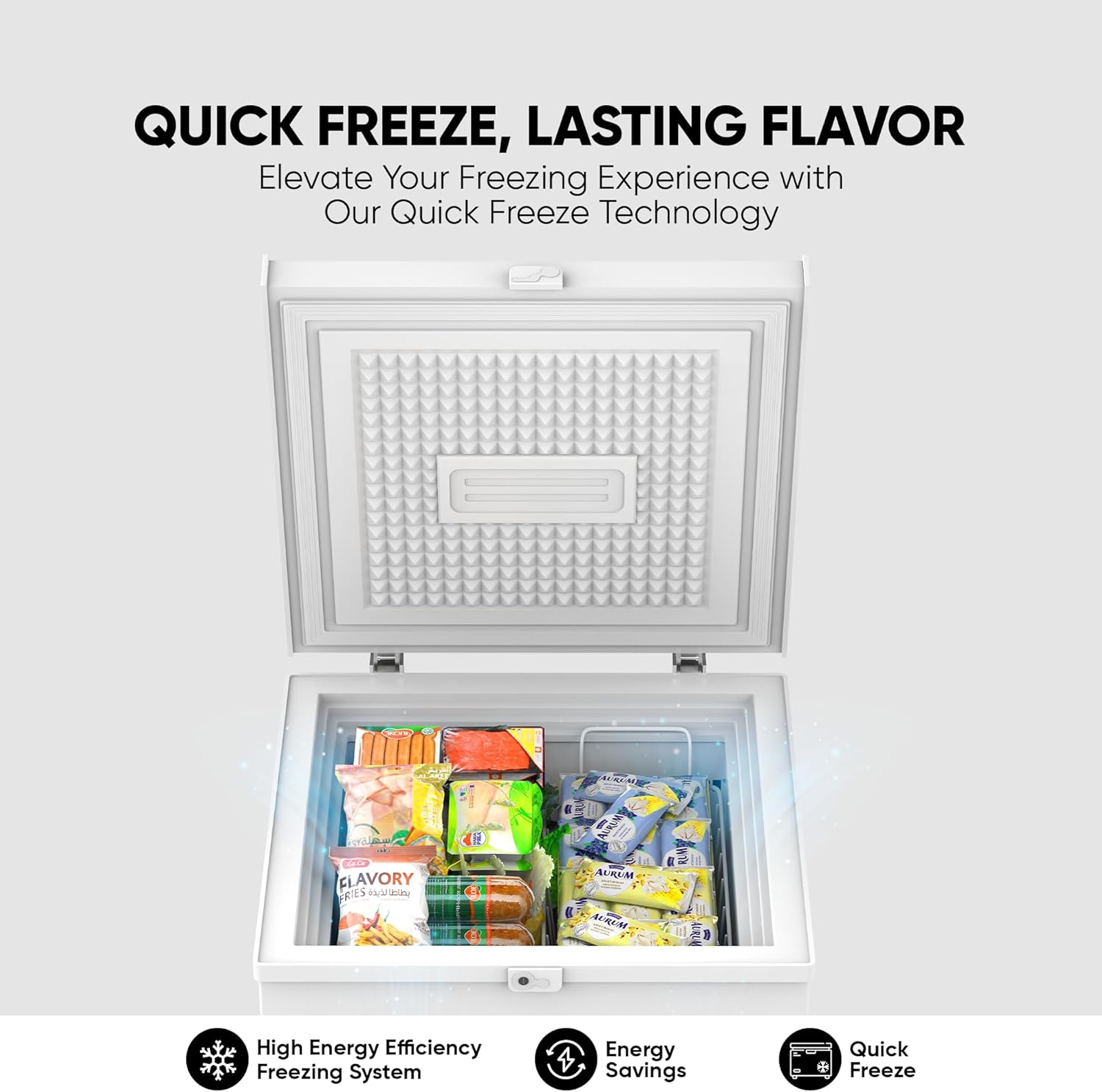 Nikai 150L Gross/100L Net, Single Door Chest Freezer with Storage Basket, High Energy Efficiency Cooling System, Adjustable Temperature, Silent Operation, Ideal for Home & Restaurants - NCF150N7 White