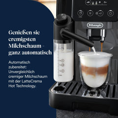 De'Longhi Magnifica Start Fully Automatic Espresso Machine  LatteCrema 13 Grinder Settings 8+ Hot & Iced Beverages ECAM222.60.BG