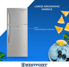 Westpoint 500 Liters Double Door Refrigerator,No-Frost, INVERTER COMPRESSOR, Vegetable Drawers, Fresh Zone Compartment, Twister for Ice Cubes, LOCK & KEY Silver WNN-5019EIV