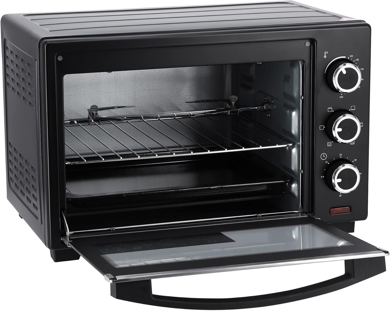 Olsenmark 24L Electric Oven with Rotisserie Function | 1600W Countertop Oven for Grilling, Toasting & Roasting | 6 Heating Stages, 60-Minute Timer with Bell | Stainless Steel Heating Elements, OMO2277