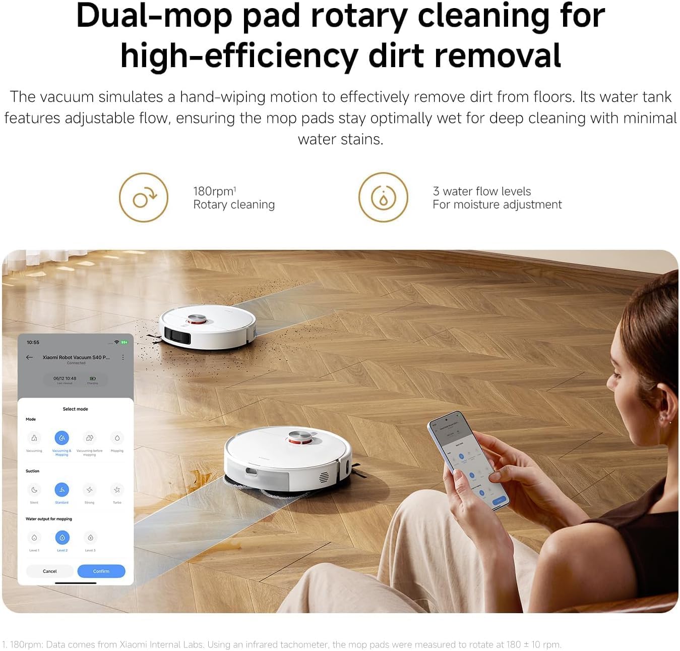 Xiaomi Robot Vacuum S40 Pro – 15,000Pa Suction, Dual-Extending Arms, LDS Navigation, Smart Carpet Detection, App Control (S20+ Upgraded)