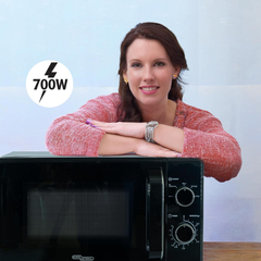 Super General 20L Microwave Oven, 700W, 5 Power Levels, Defrost Function, 35-Minute Timer, Cooking End Signal, Compact Design, Black (SGMM921NHB)
