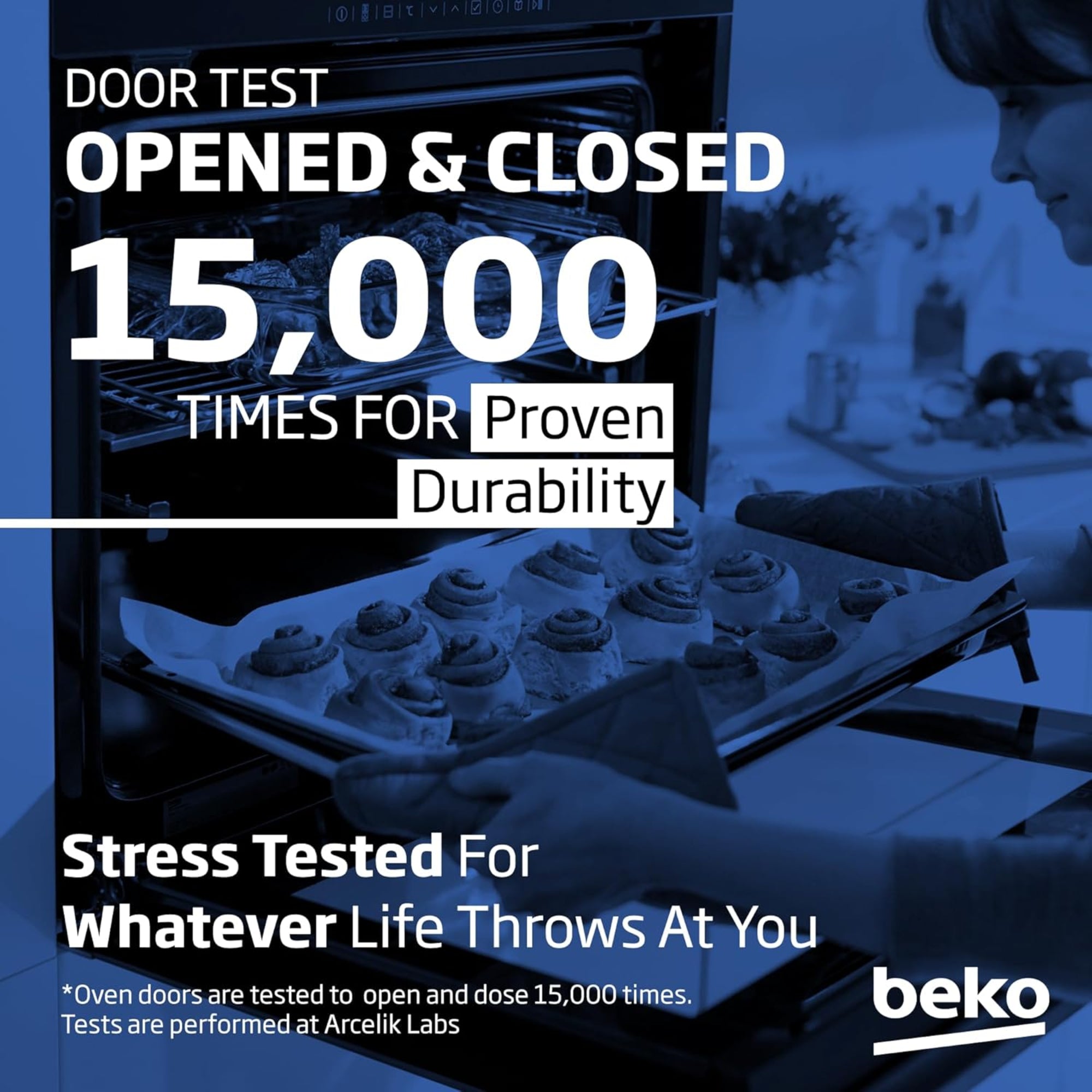 Beko 50×50 cm Ceramic Electric Cooker with 3 Zones – 54L Oven CSS48100GW