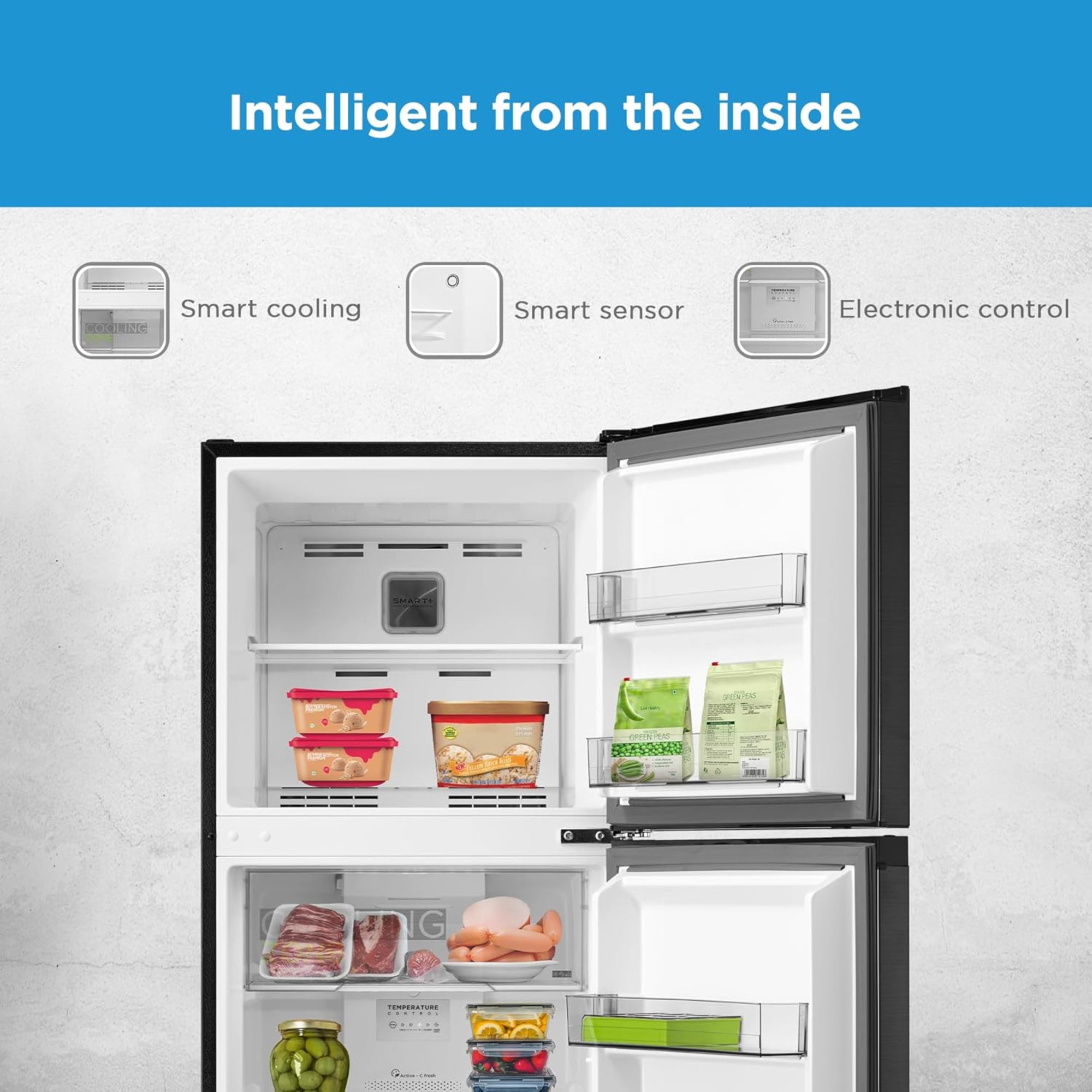 Midea 390 Liter Top Mount Refrigerator – No Frost Multi Air Flow Smart Sensor Electronic Control MDRT390MTE28