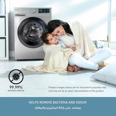 Panasonic 8kg Front Load Washing Machine,5 Star Water & Energy Efficiency, Abaya wash by Gentle Hand Wash/Active Foam by Active Speed/Pause & Add - NA16MG1WL
