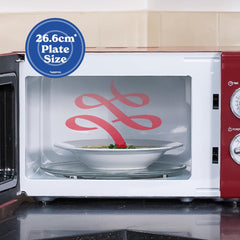 Russell Hobbs 17 Liter Retro Microwave Oven – 700W 5 Power Levels Defrost Function Manual Control RHRETMM705R