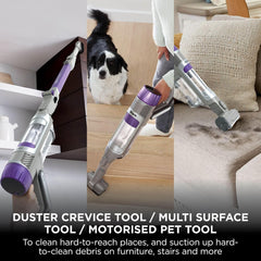 Shark PowerDetect Cordless Vacuum Cleaner, DuoClean Detect, Grey IP1251UKT | Reverse Clean, Anti Hair Wrap Plus, Lightweight, 70 Min Runtime, Pet, Crevice & Multi-Surface Tools, Flexible, Handheld Mode