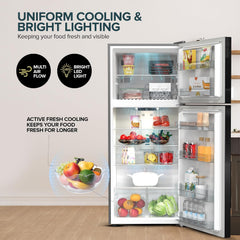 Nikai 700L Gross & 466L Net Double Door No Frost Top Mount Refrigerator, Digital Display, Silent & Energy Efficient, Inverter Compressor Big Fridge, Frost-Free, Best for Home & Kitchen - NRF701FSSINV
