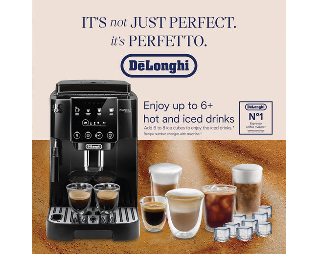 De'Longhi Magnifica Start ECAM222.20.B Bean-to-Cup Espresso Machine with Manual Milk Frother, Black