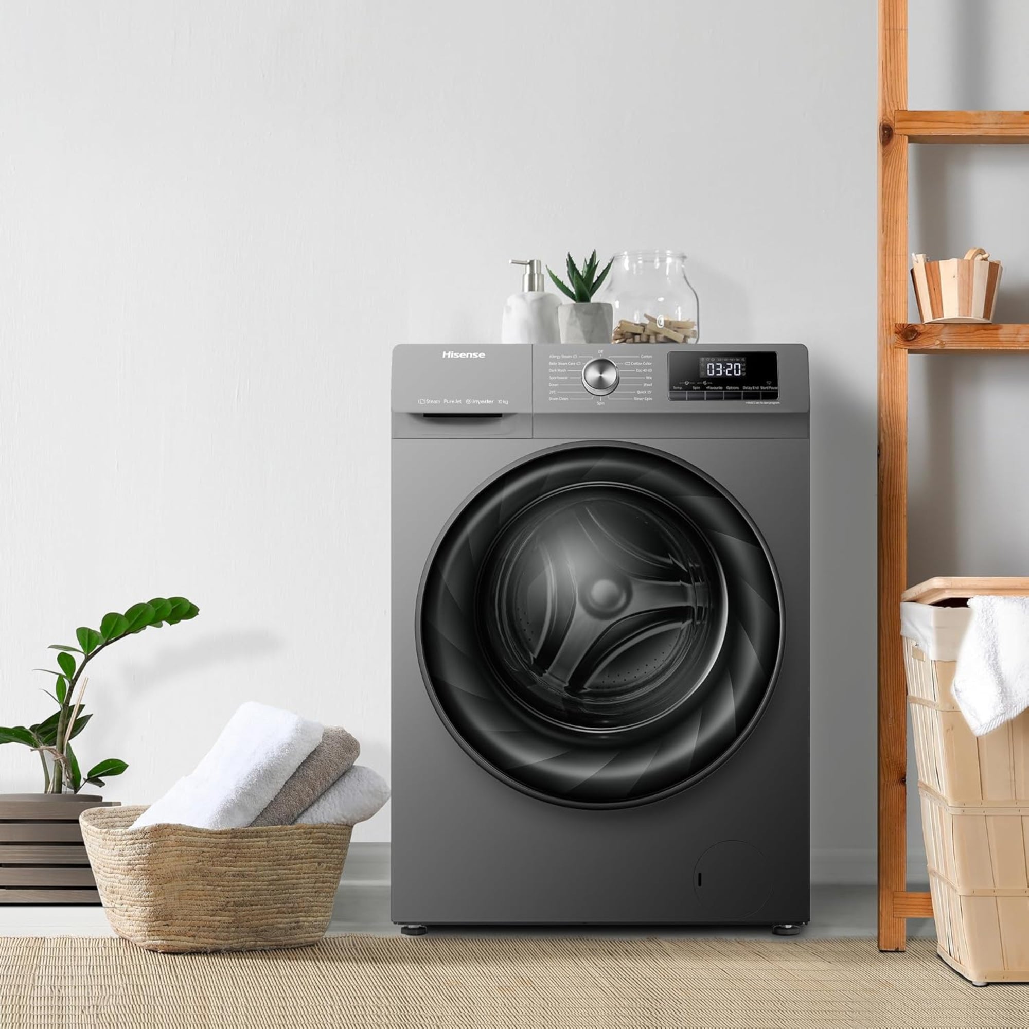 Hisense 10kg Front Load Washing Machine – Inverter Motor Steam Care Quick Wash WFQY1014EVJMT