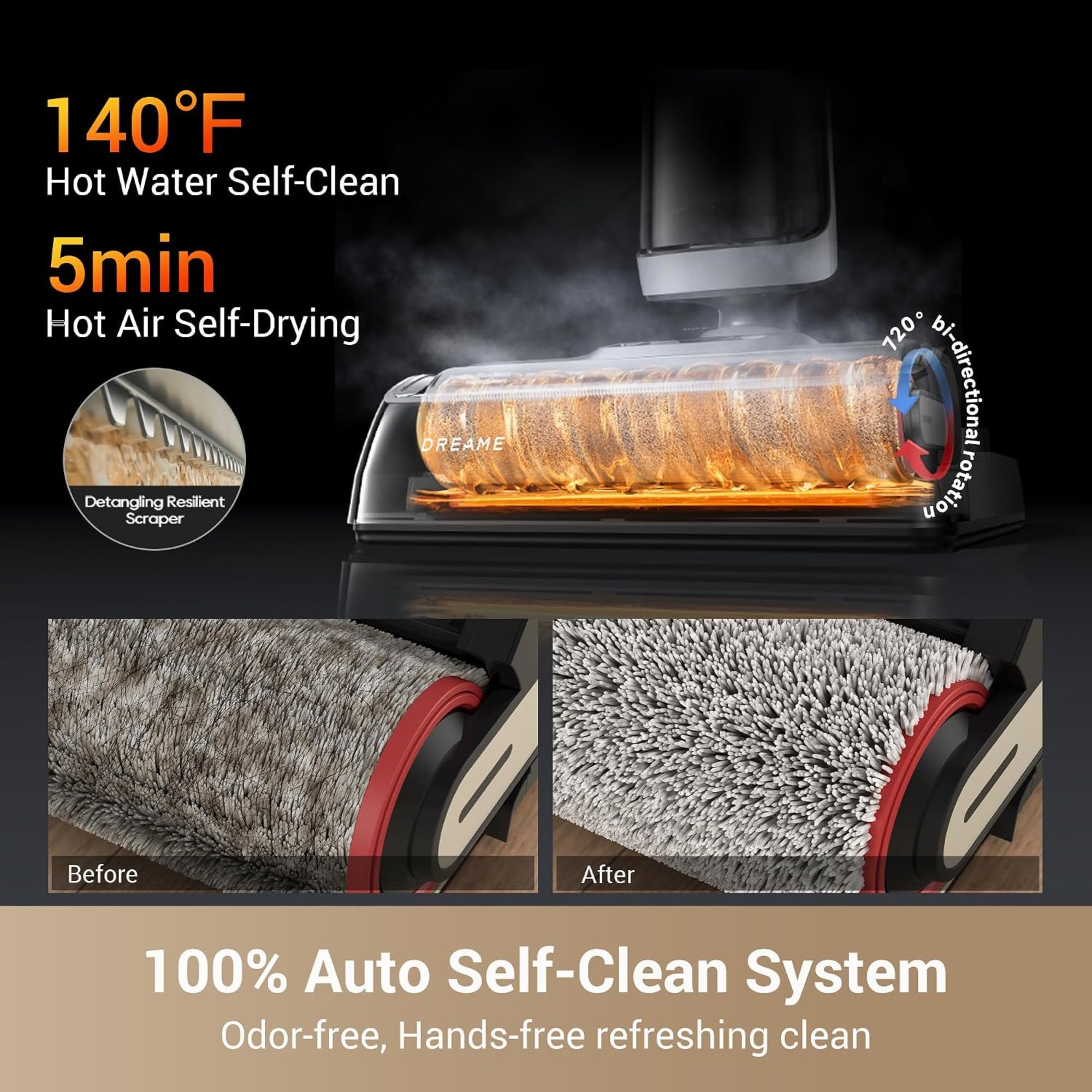 Dreame H14 Cordless Wet & Dry Vacuum Cleaner 180° Lie-Flat 18000Pa Hot Water Self-Cleaning Fast Hot Air Drying