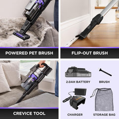 BLACK+DECKER PowerSeries Premier Cordless Stick Vacuum Cleaner 18V 72 Minutes Runtime Anti-Tangle Brush BSV520BRP-GB