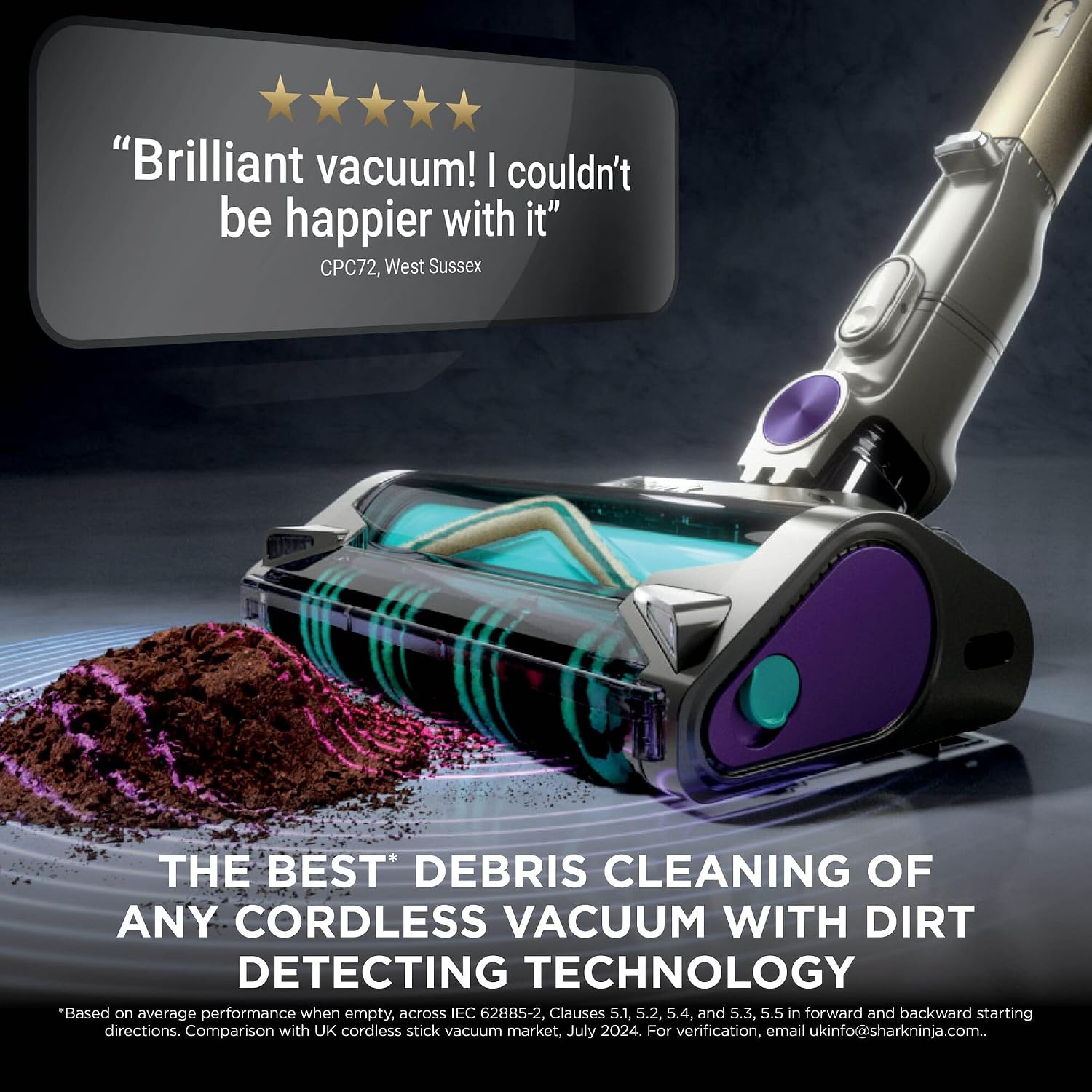 Shark PowerDetect Cordless Vacuum Cleaner, DuoClean Detect, Grey IP1251UKT