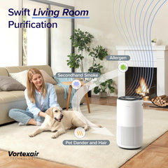 LEVOIT Air Purifiers for Large Home Bedroom 83m², CADR 400m³/h, Alexa Enabled, HEPA Filter with PM2.5 Intelligent Air Quality Sensor, Removes 99.97% Pollen Allergy Dust Smoke Pet, Auto Mode, White