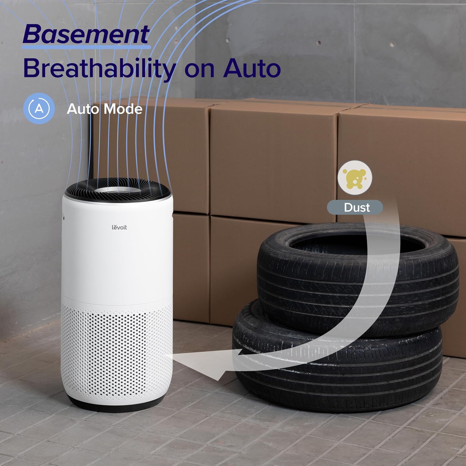 LEVOIT Air Purifiers for Large Home Bedroom 83m², CADR 400m³/h, Alexa Enabled, HEPA Filter with PM2.5 Intelligent Air Quality Sensor, Removes 99.97% Pollen Allergy Dust Smoke Pet, Auto Mode, White