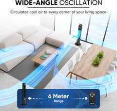 Nikai (Renewed) 40" Tower Fan, LED Touch Panel, Remote, 80° Oscillation, 12-Hour Timer, Quiet, Energy Efficient – Black NTOF4001RL