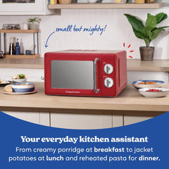 Russell Hobbs 17 Liter Retro Microwave Oven – 700W 5 Power Levels Defrost Function Manual Control RHRETMM705R