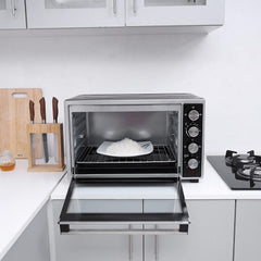 Olsenmark Electric Oven with Rotisserie, 45L - Electric Oven 2000W - 100-250 Adjustable Temperature, 60 min Timer Function - Multiple Cooking Functions & Grill