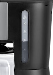 BLACK+DECKER 12-Cup Coffee Maker, 900W Programmable Drip Coffee Machine, 1.5L Glass Carafe, 24-Hour Timer, Keep Warm Function, LCD Display, Auto Shut-Off, Boil Dry Protection, Black - DCM85-B5