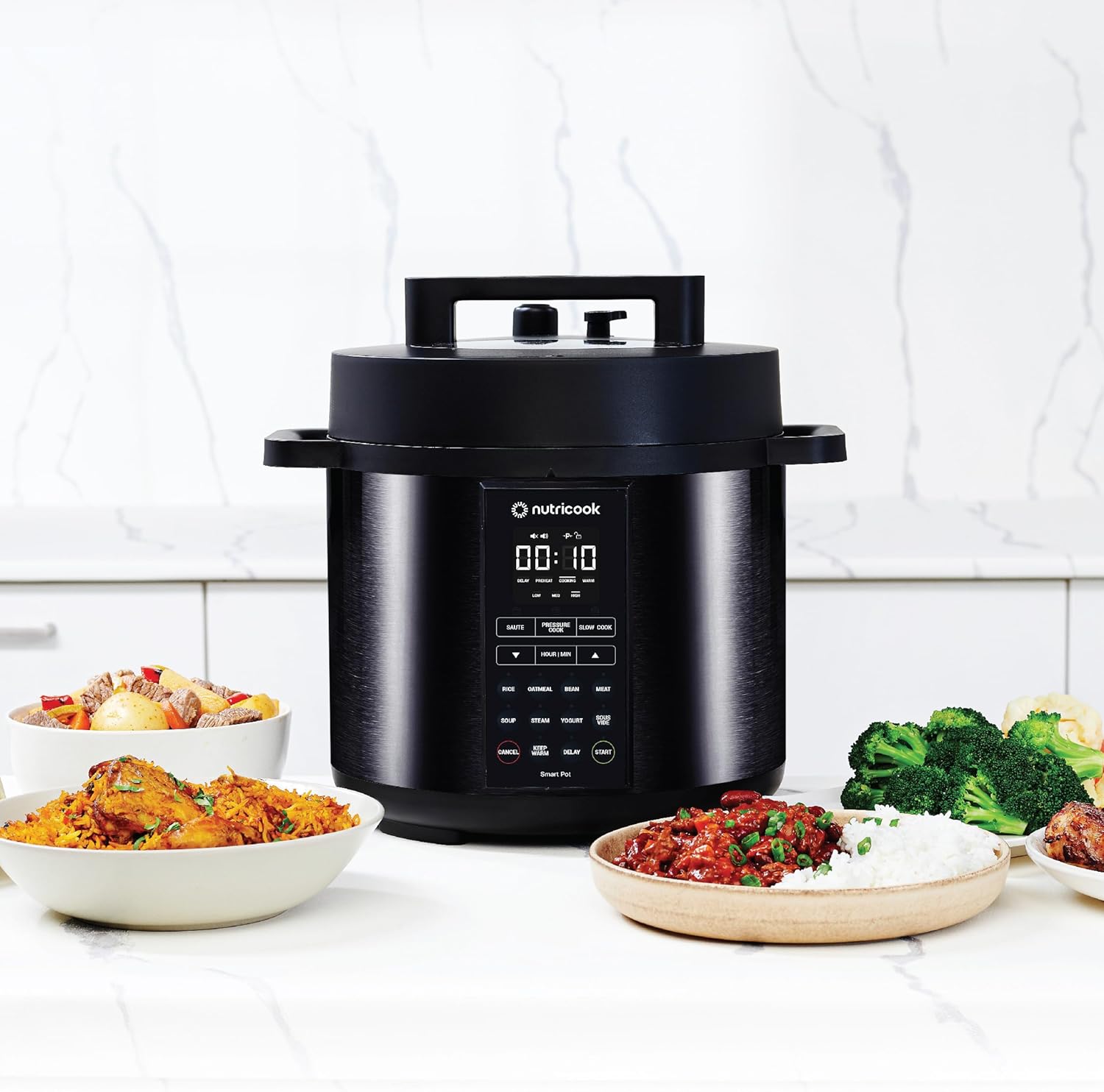 Nutricook Smart Pot 2, 8 Liters, 9 In 1 Electric Pressure Cooker, Steamer, Sauté Pot, Yogurt Maker & More, 12 Programs With New Lid