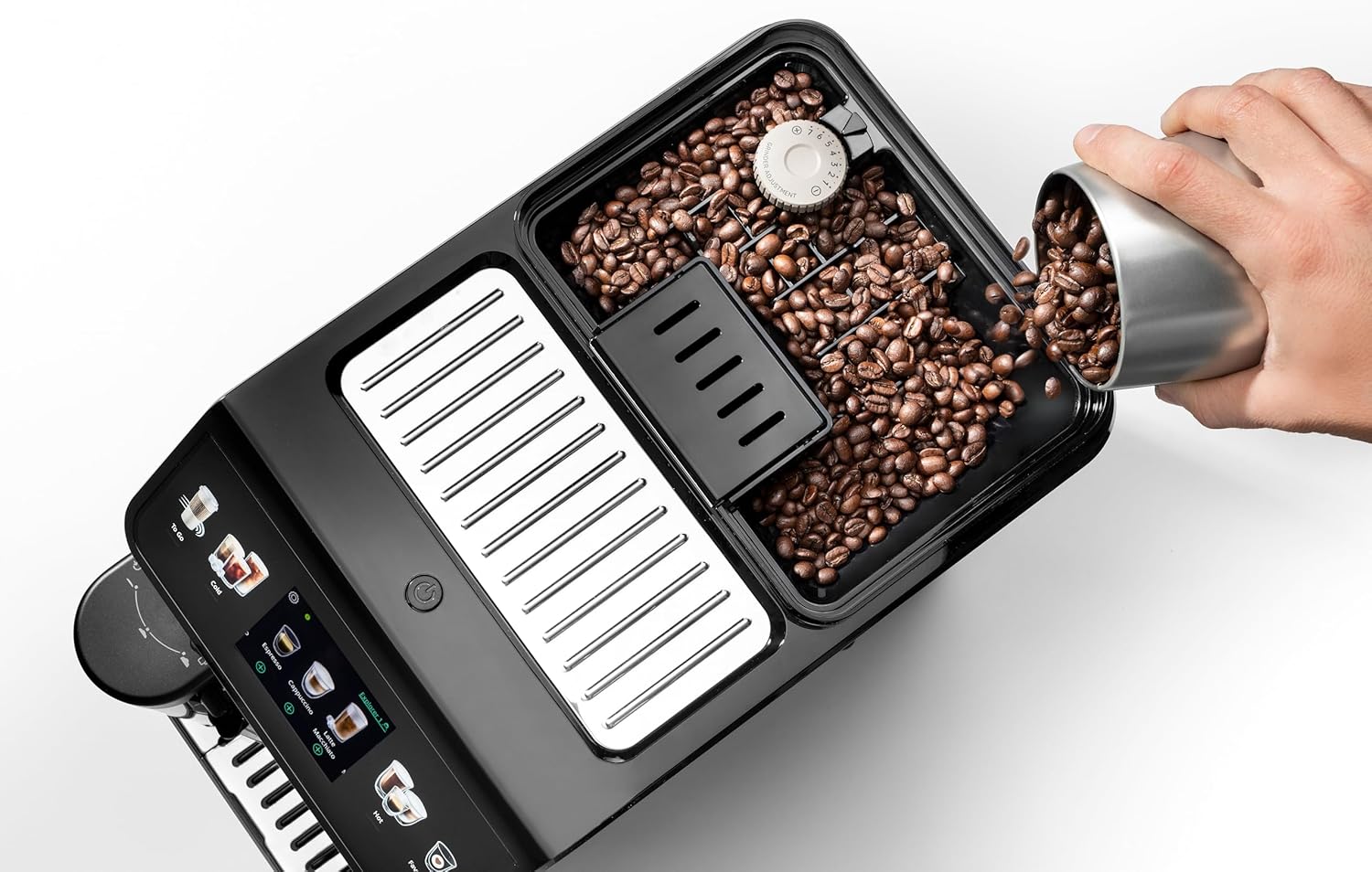 De'Longhi Eletta Explore ECAM452.57.G, Barista Coffee Machine with Milk Frothing Nozzle, Espresso Machine, Coffee Bean Machine, Automatica Coffee Machine with LatteCrema System, Dark Grey