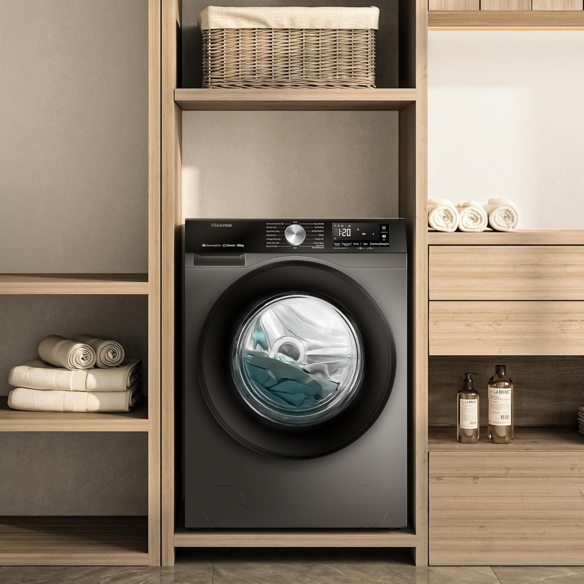 Hisense 10/6 kg Washer Dryer – 1400 RPM Inverter Motor Steam Refresh Smart WiFi WD3S1043BT