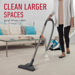Hoover Power 7 Powerful Canister Vacuum Cleaner, 2400 Watt, 4L Large Capacity, HEPA Allergy Filter, Strong Suction, Ideal for Carpet, Hard Floors & Pet Hair – HC84-P7A-ME