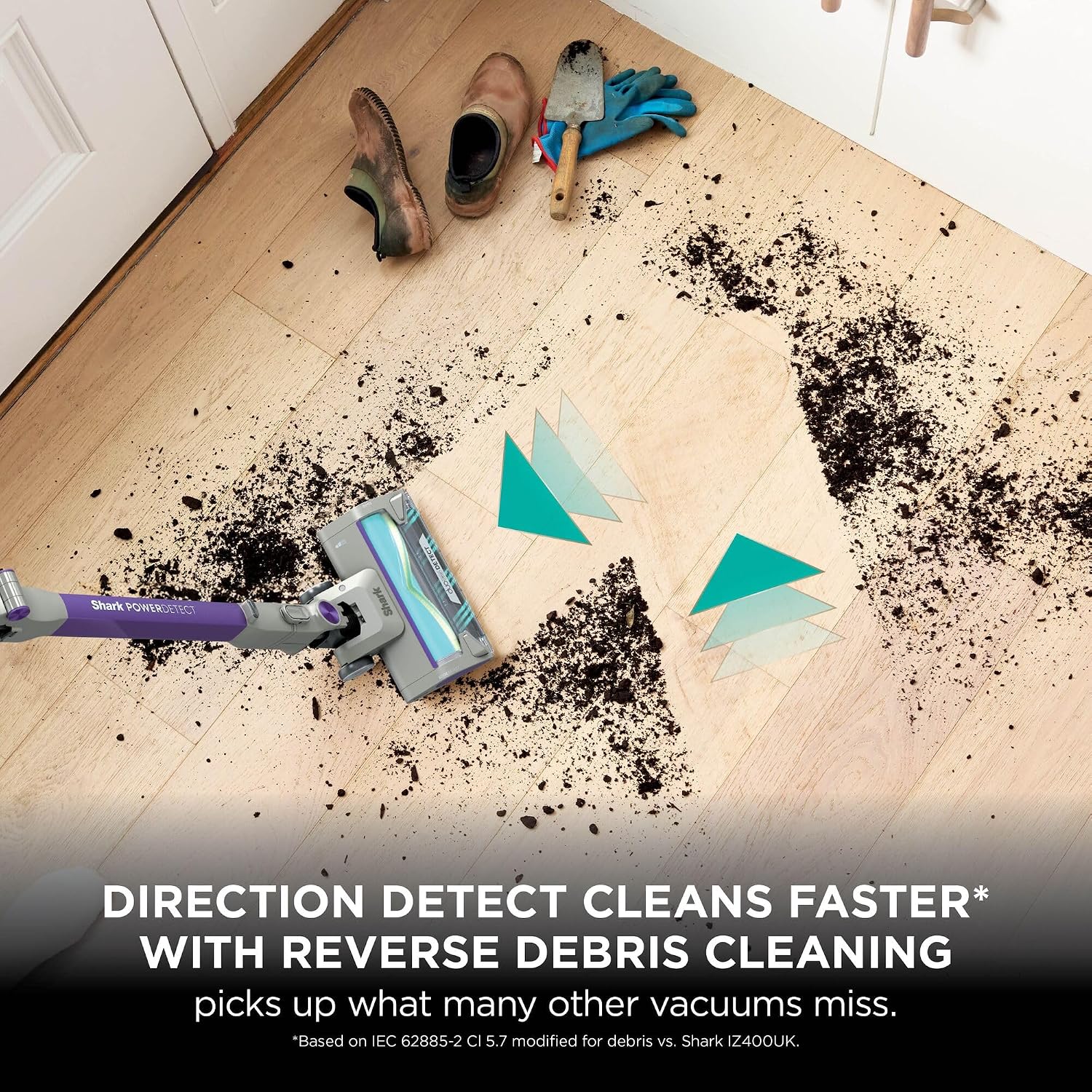 Shark PowerDetect Cordless Vacuum Cleaner, DuoClean Detect, Grey IP1251UKT | Reverse Clean, Anti Hair Wrap Plus, Lightweight, 70 Min Runtime, Pet, Crevice & Multi-Surface Tools, Flexible, Handheld Mode