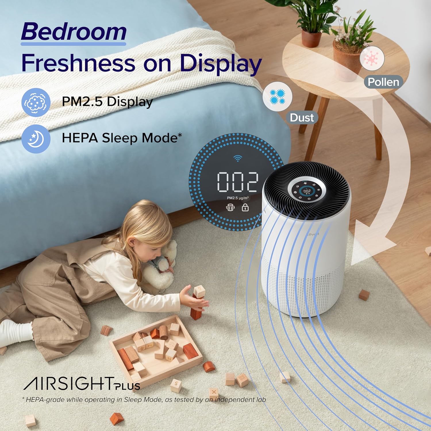 LEVOIT Air Purifiers for Large Home Bedroom 83m², CADR 400m³/h, Alexa Enabled, HEPA Filter with PM2.5 Intelligent Air Quality Sensor, Removes 99.97% Pollen Allergy Dust Smoke Pet, Auto Mode, White