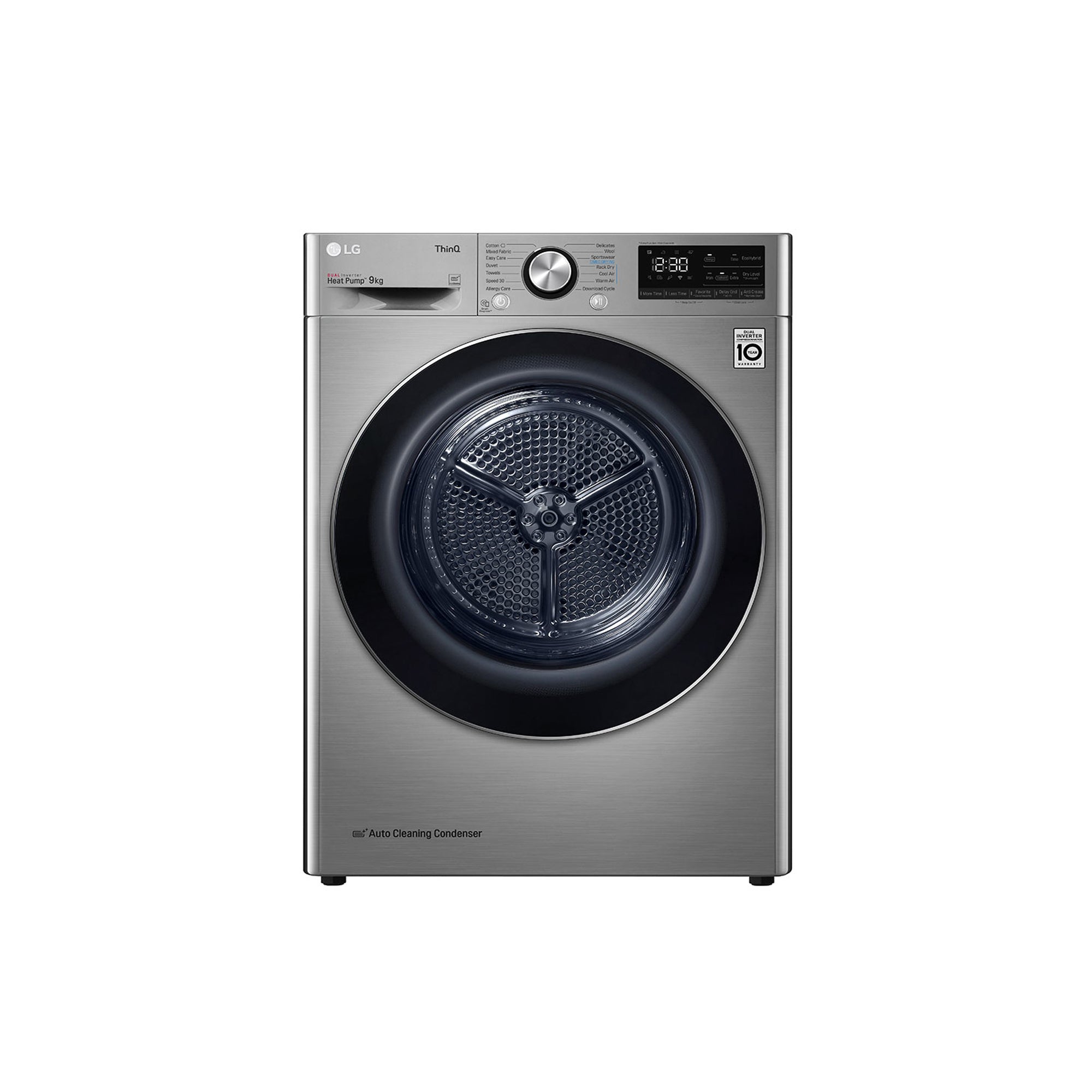 LG Sensor Dryer 9kg, Dual Inverter, Silver RH90V9PV8N