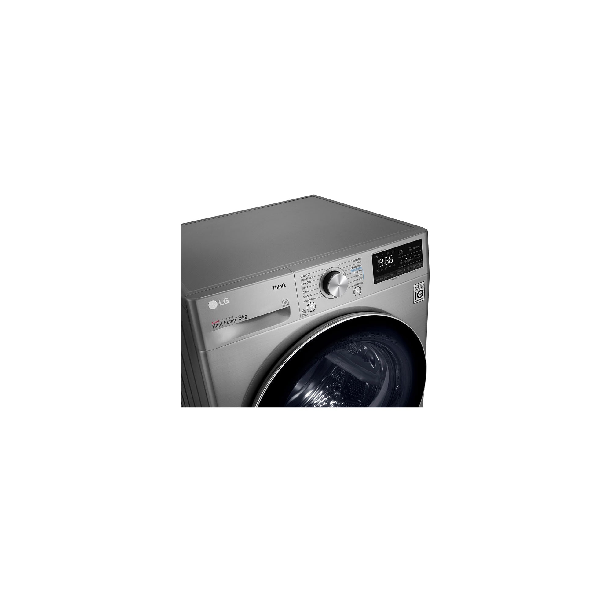 LG Sensor Dryer 9kg, Dual Inverter, Silver RH90V9PV8N