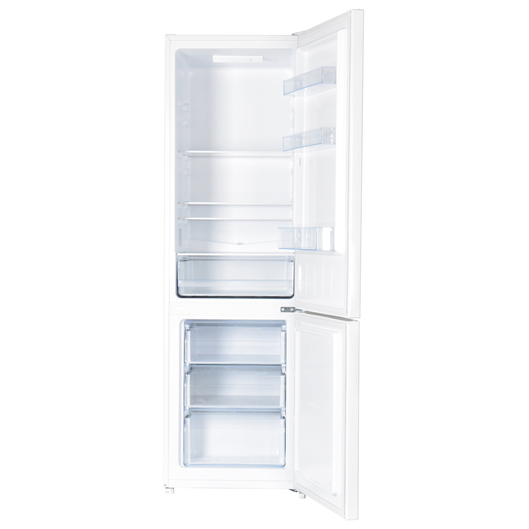 Benavent Bottom Freezer Refrigerator 262L Electronic Control Glass Shelves Interior Light CBME17655ELW (White)